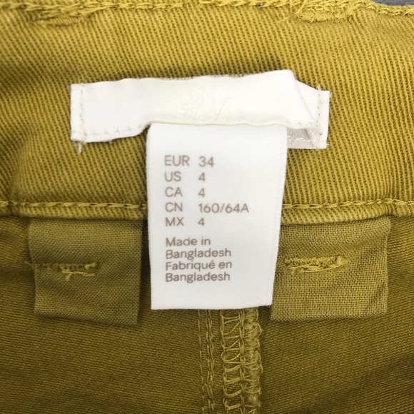 🖤H&M shorts high waisted yellow/green size4 - Picture 5 of 7